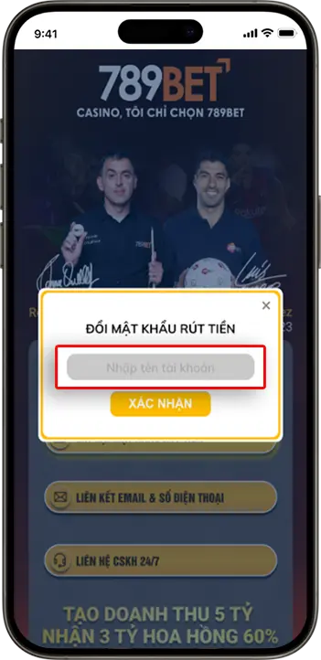 Bước 3: Điền tên đăng nhập